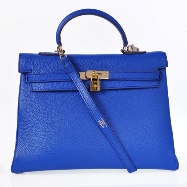 K35CVG Kelly di Hermes 35CM pelle Clemence in viola con oro ha